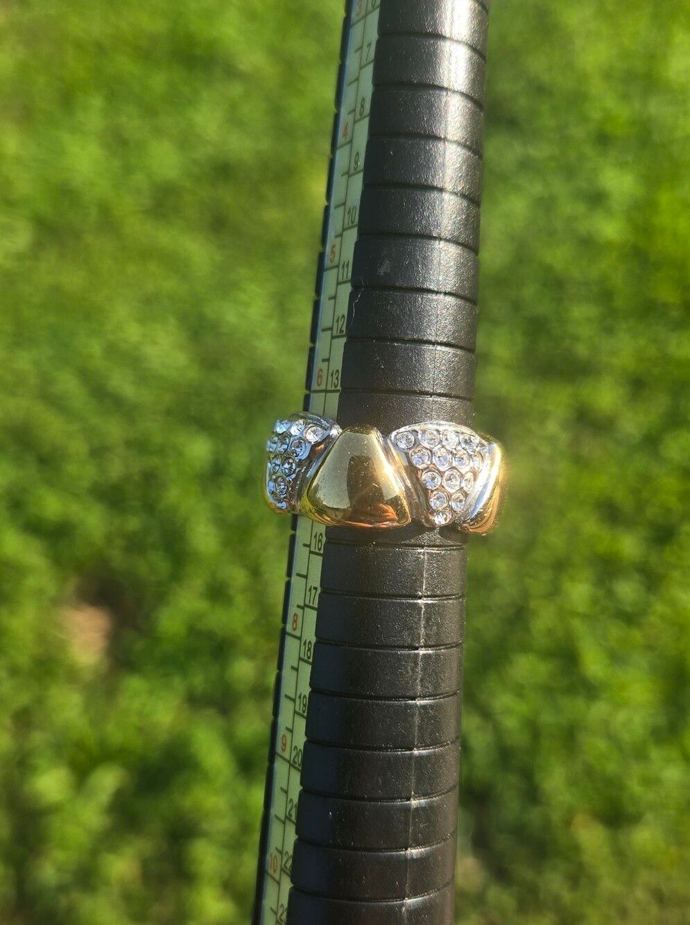 Gold-Tone Crystal Accent Ring, Size 7